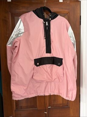 Urban Republic Pink Anorak Jacket with Silver Sleeve Accents